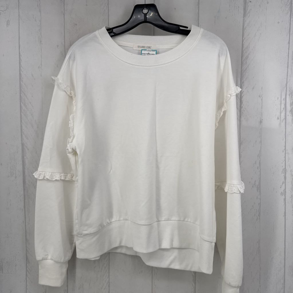 L eyelet ruffled sweatshirt