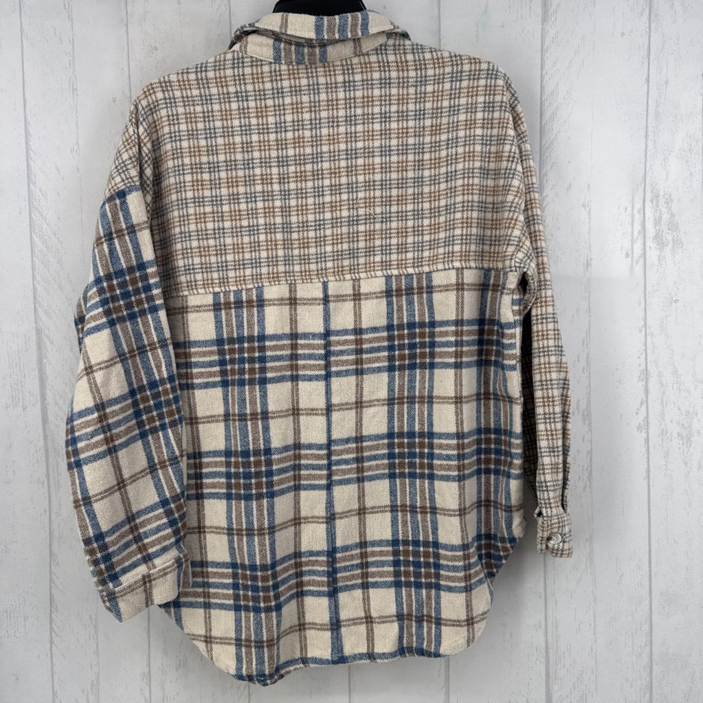 XS plaid button down l/s top