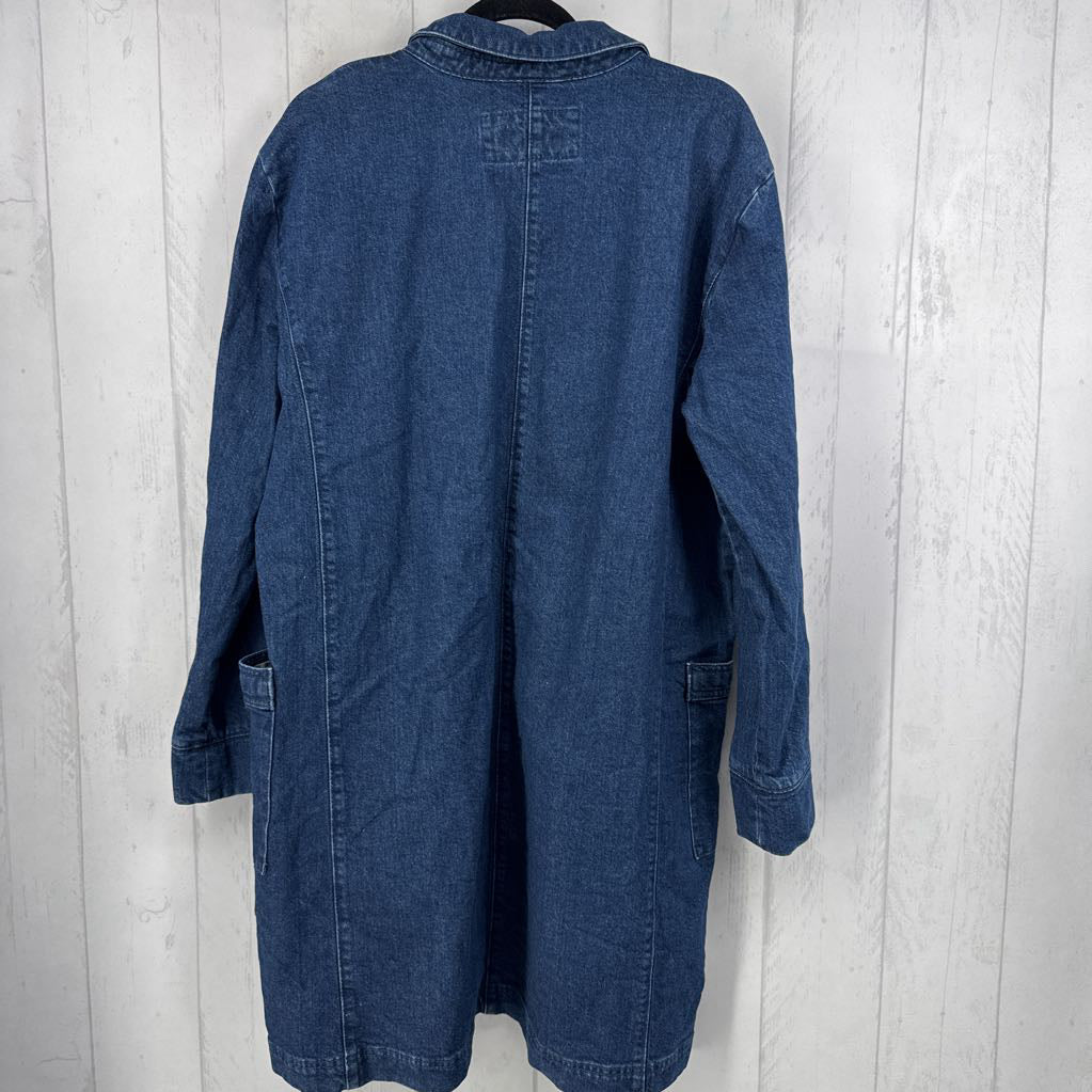 XXL-T split neck denim l/s dress