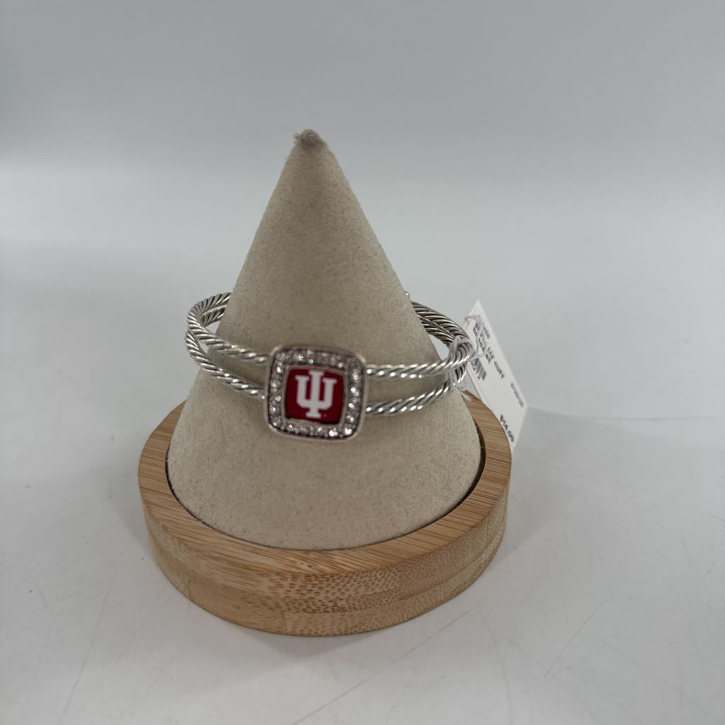 silver I.U cuff bracelet