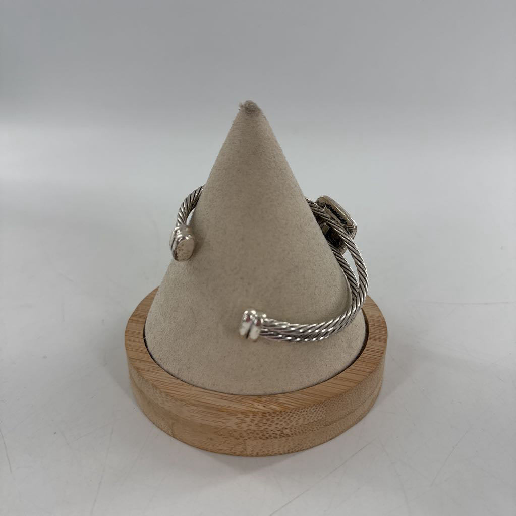 silver I.U cuff bracelet