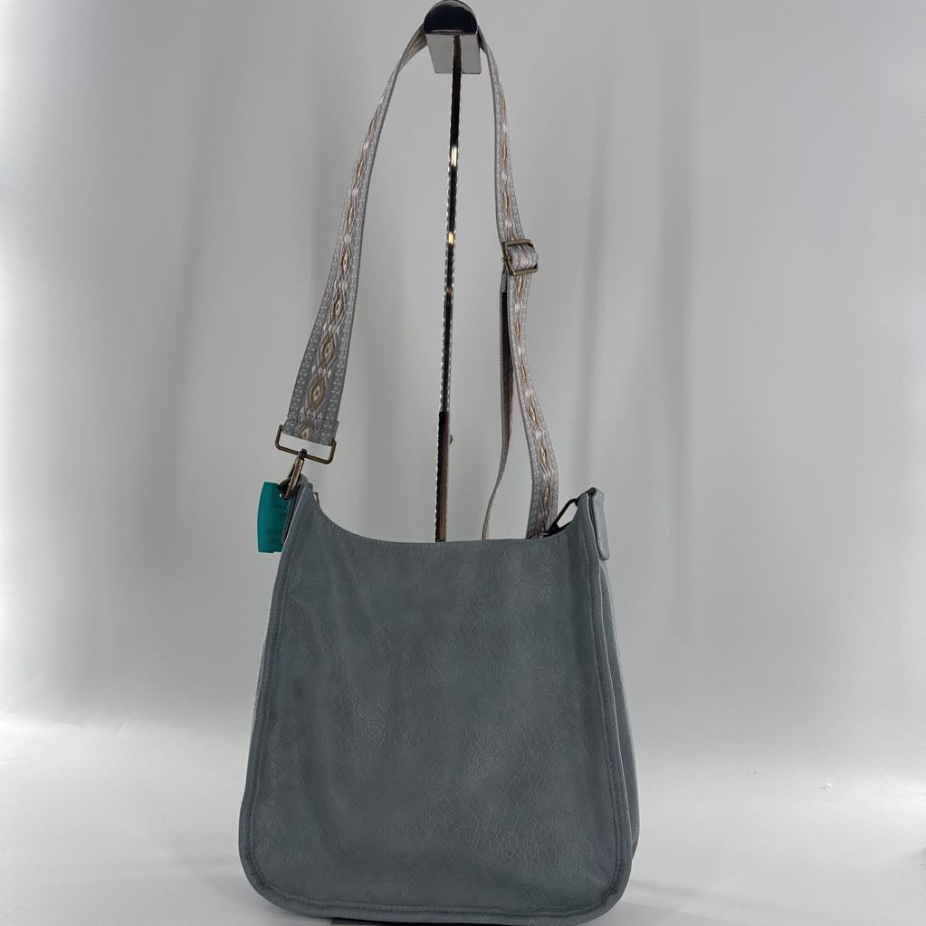 vegan leather embroidered strap crossbody