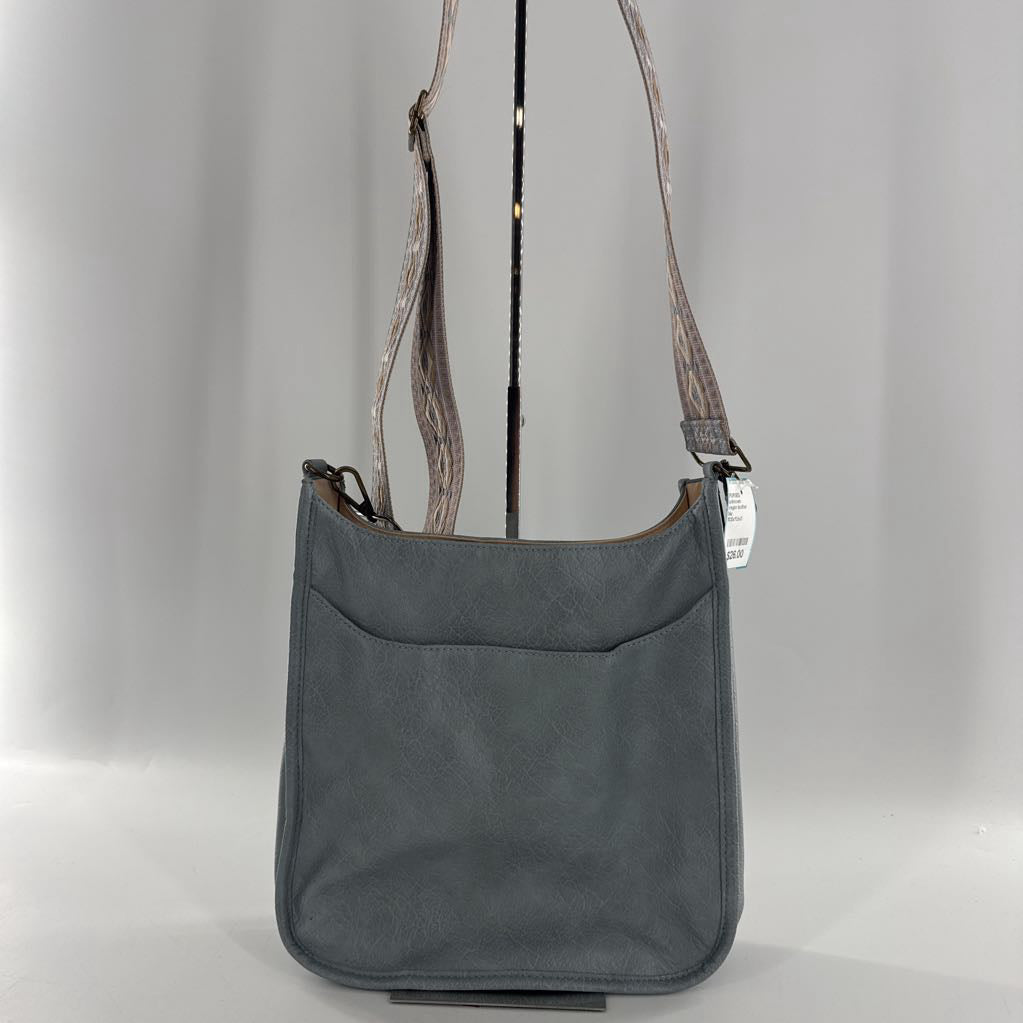 vegan leather embroidered strap crossbody