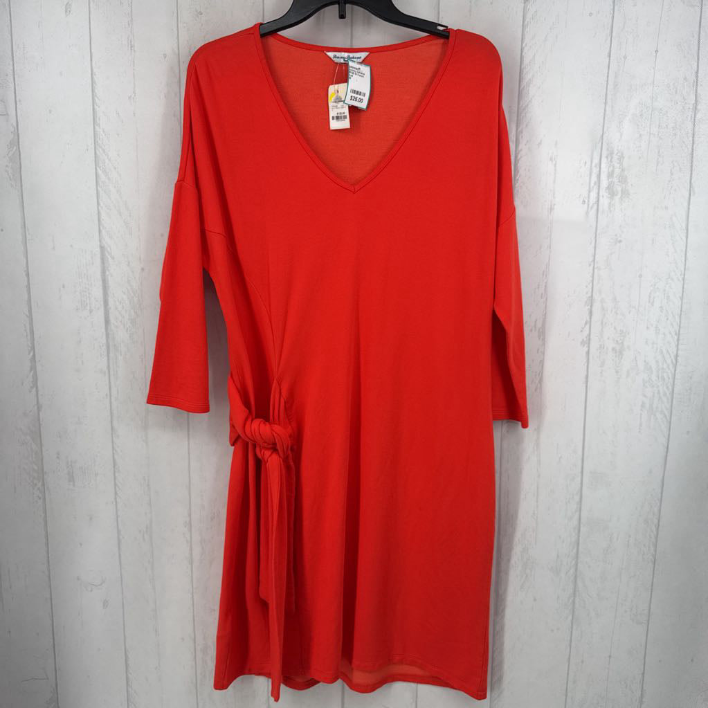 R125 M french terry v-neck 3/4 slv dress