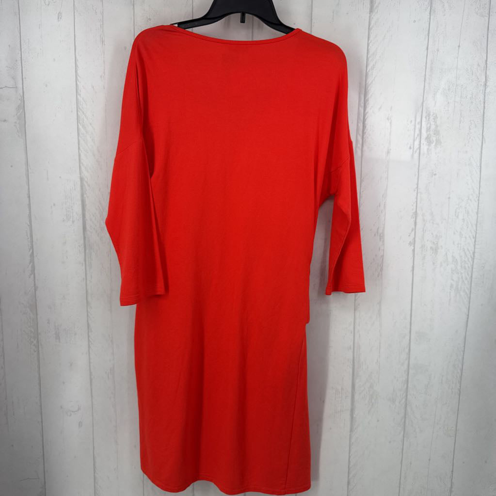 R125 M french terry v-neck 3/4 slv dress