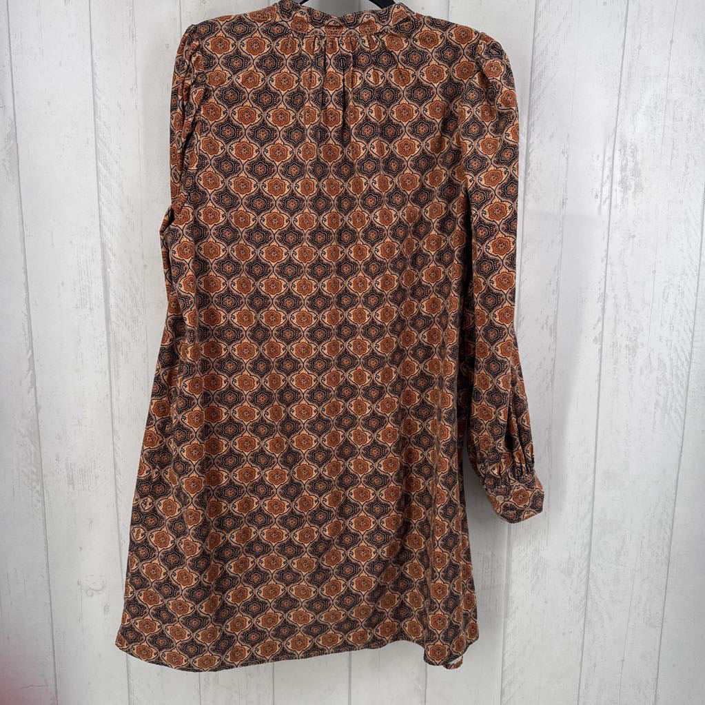 L medallion peint corduroy l/s dress