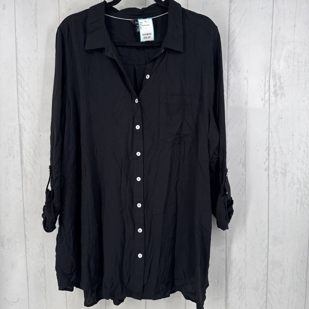 3X button down tab slv top