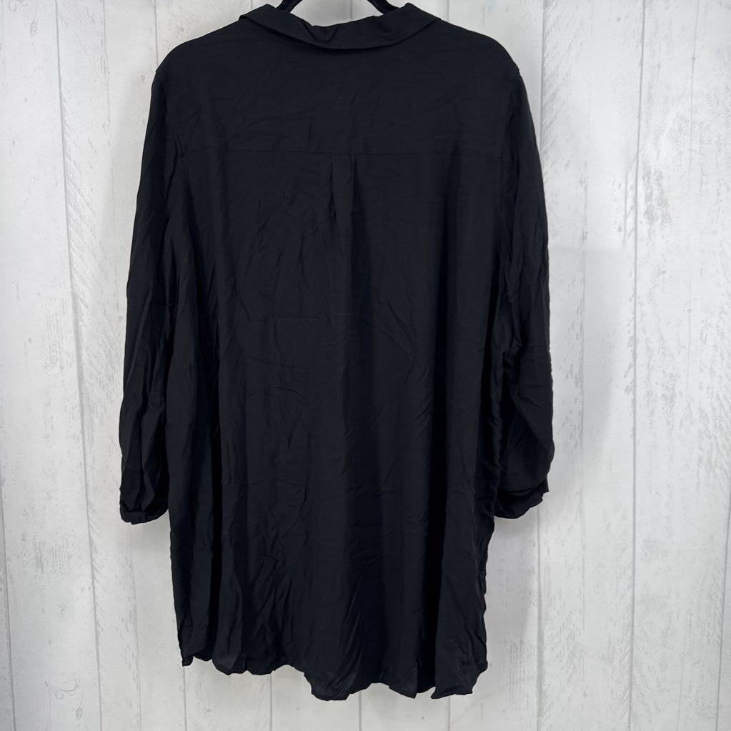 3X button down tab slv top