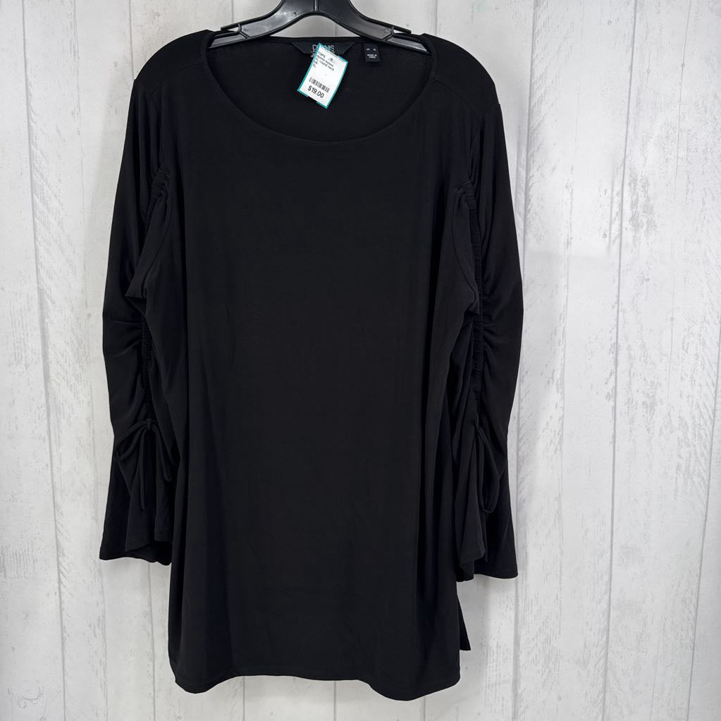 XL round neck ruched slv tunic
