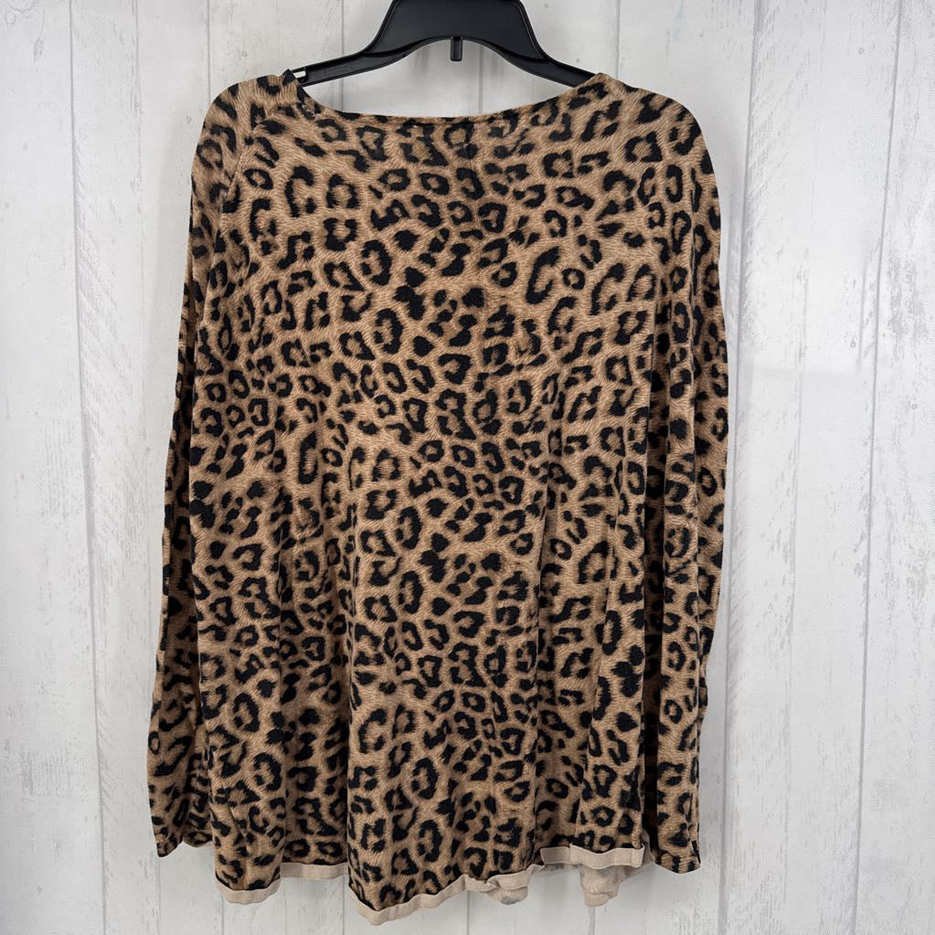 O/S animal print poncho