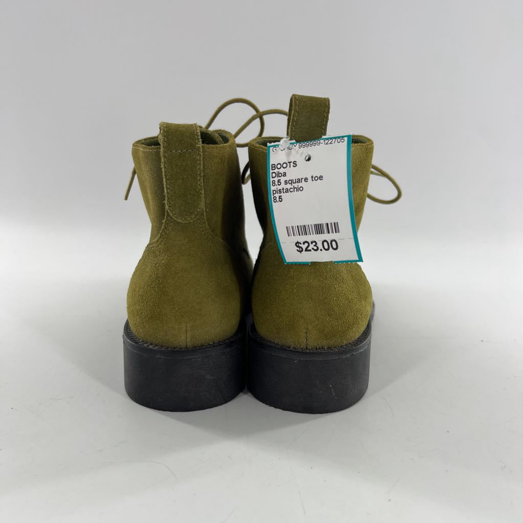8.5 square toe suede lace up ankle boots