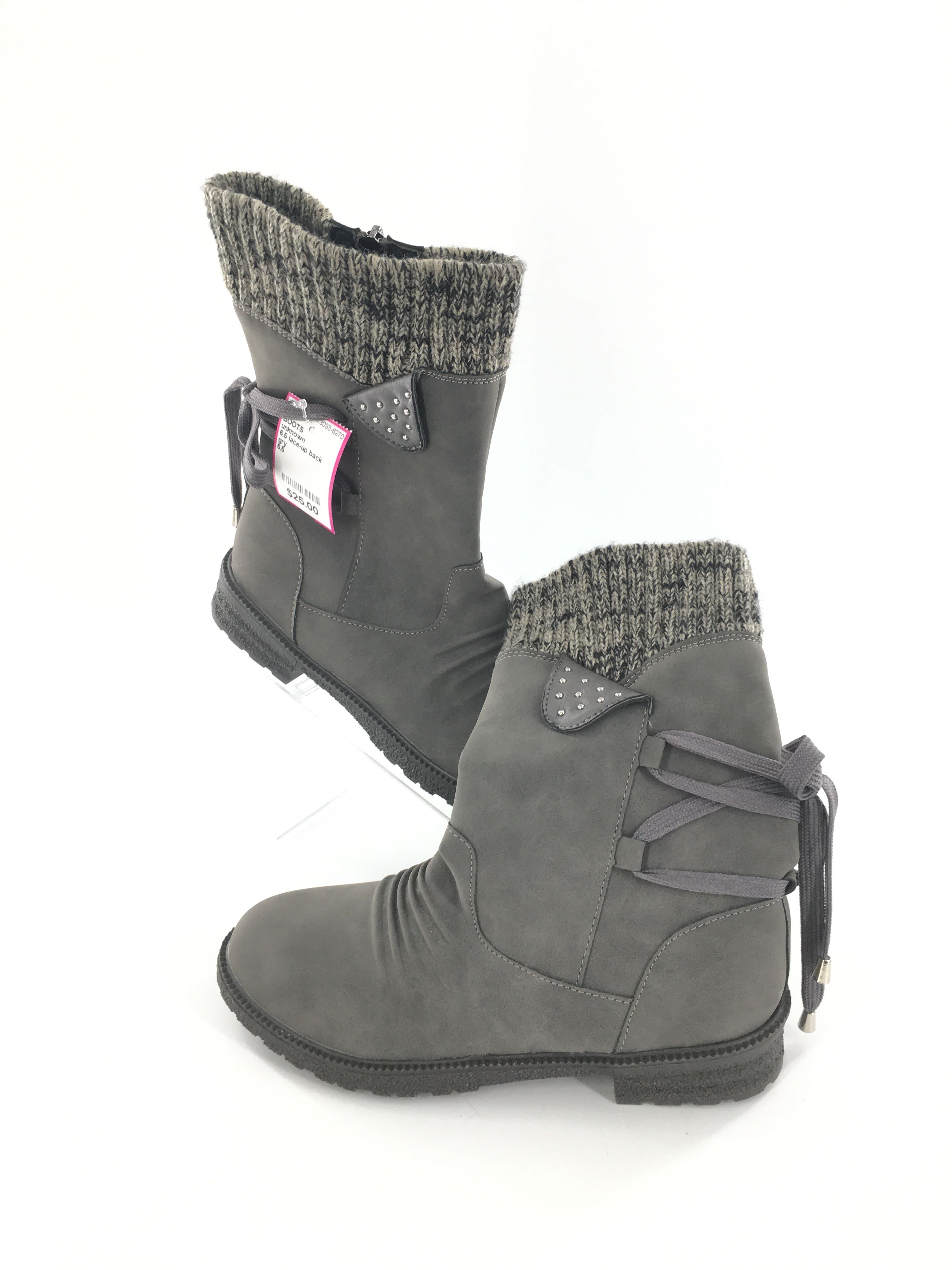 6.5 lace-up back boots