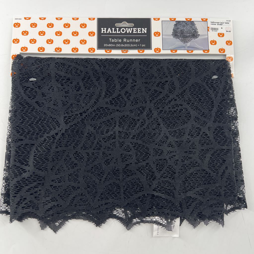 halloween lace table runner 20x80"