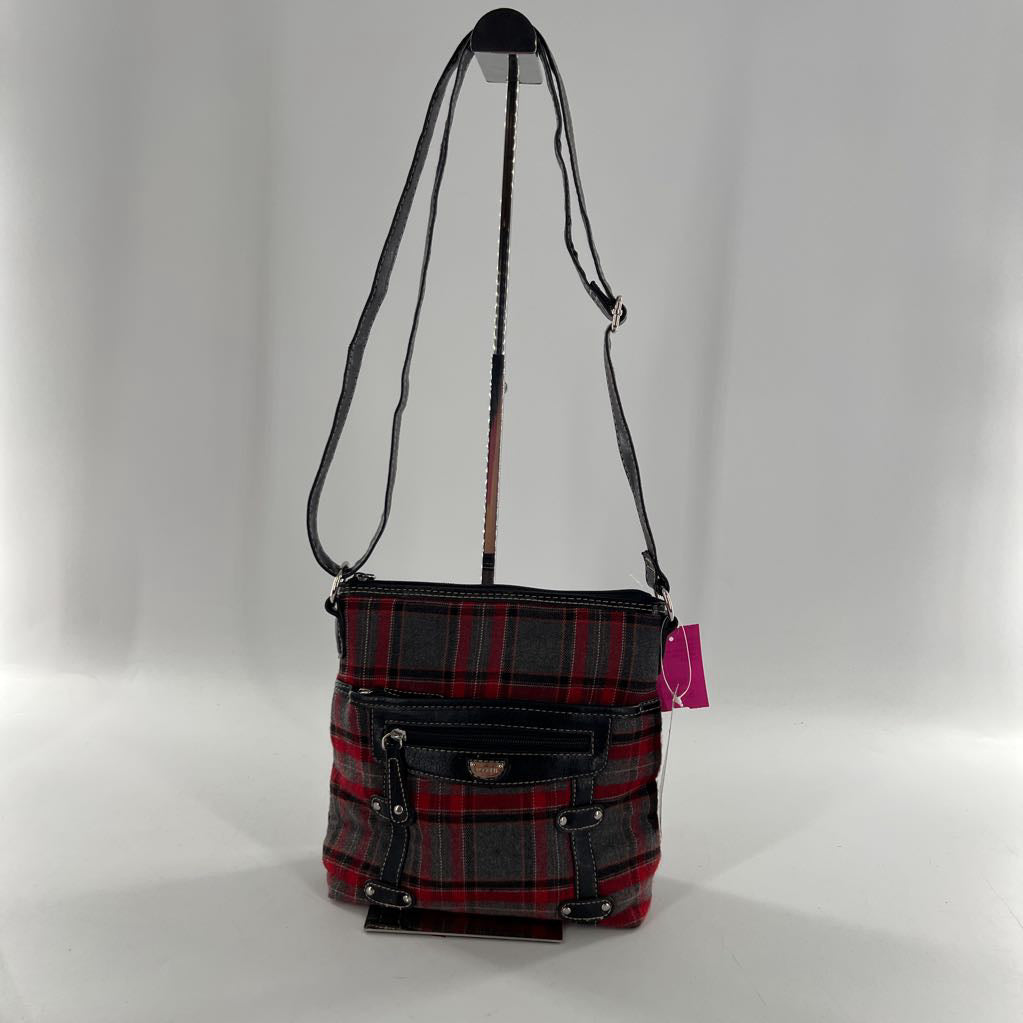 R39 plaid canvas crossbody