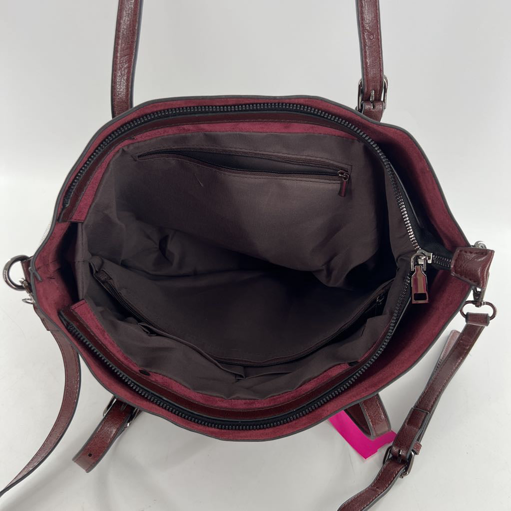 vegan leather zop zip tote