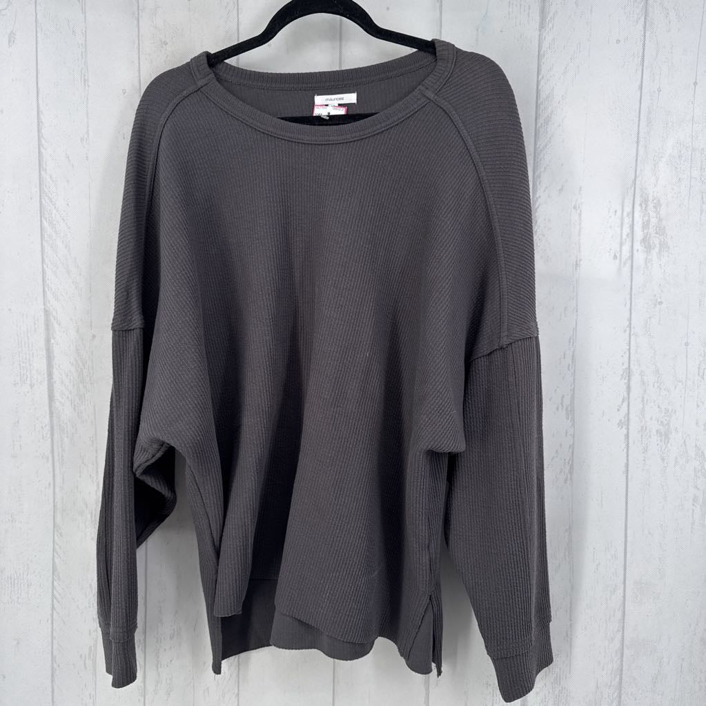 XXL ribbed crewneck l/s top