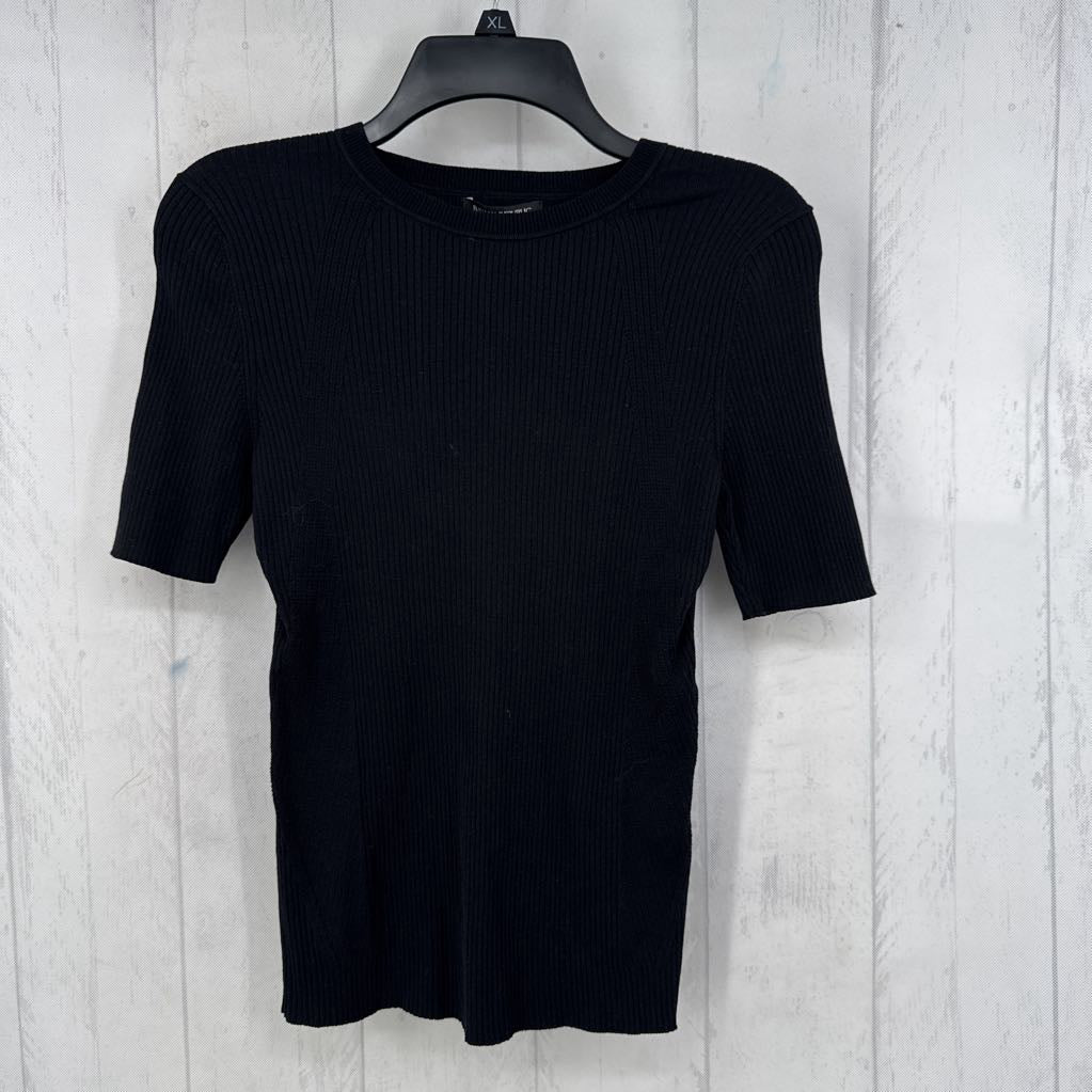 S ribbed s/s knit top