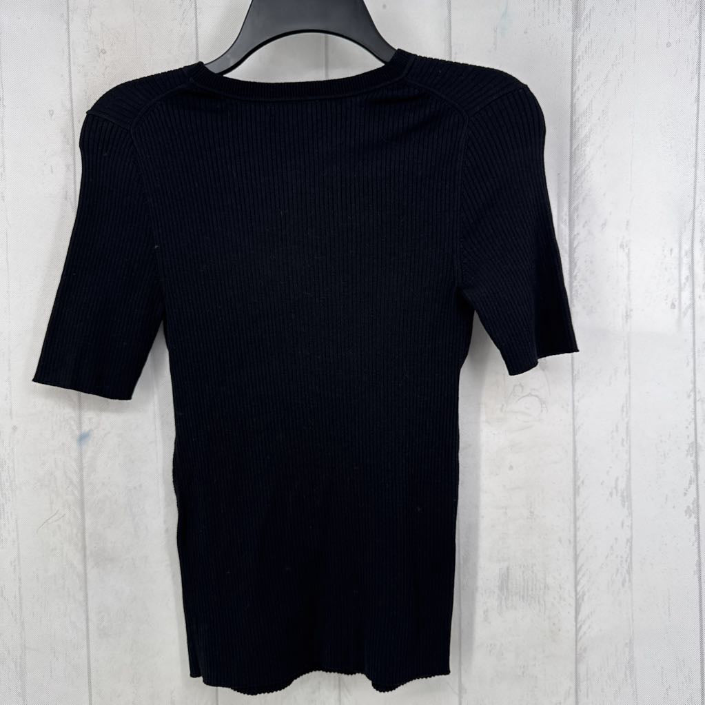 S ribbed s/s knit top