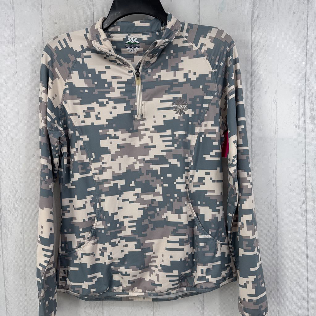 S printed quarter zip l/a pullover