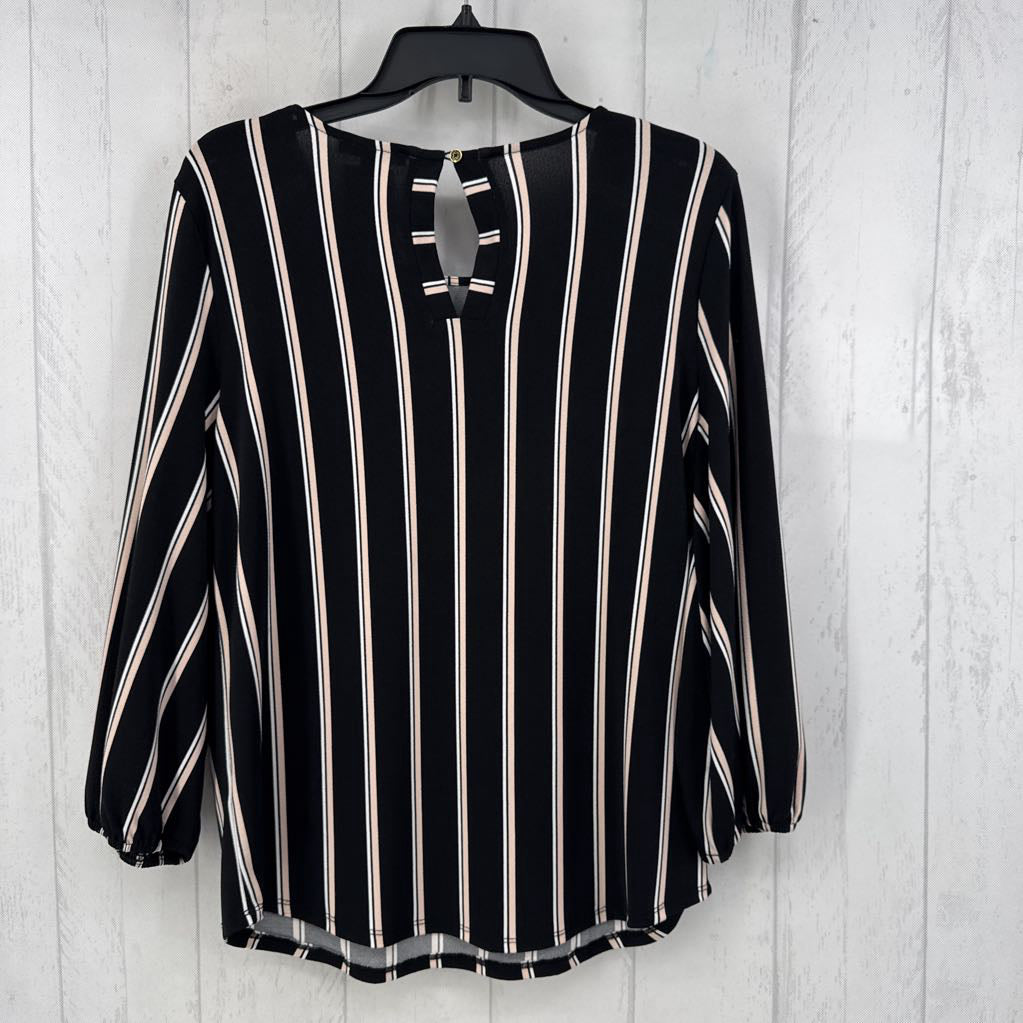 M striped 3/4 slv top