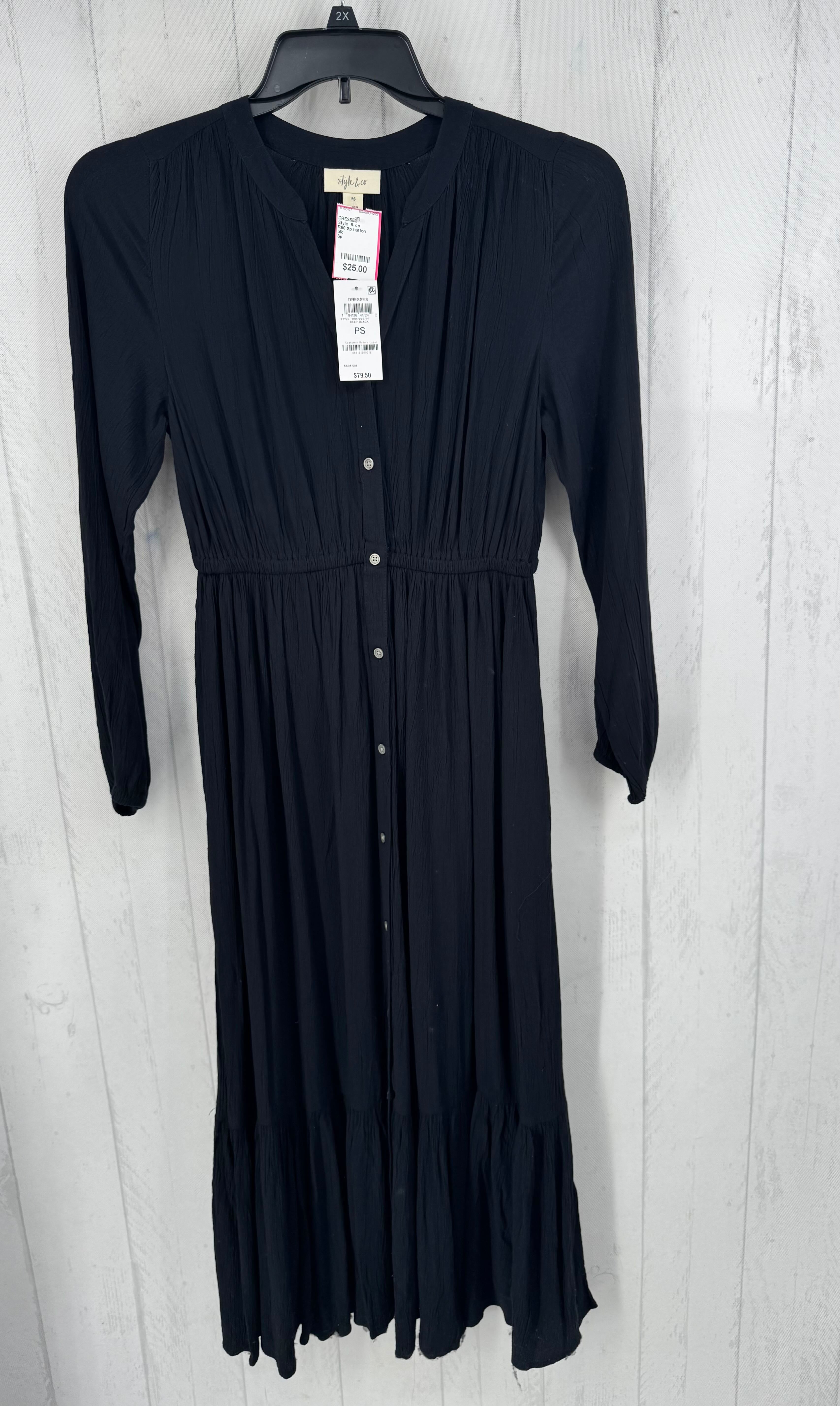 R80 Sp button down l/s maxi dress