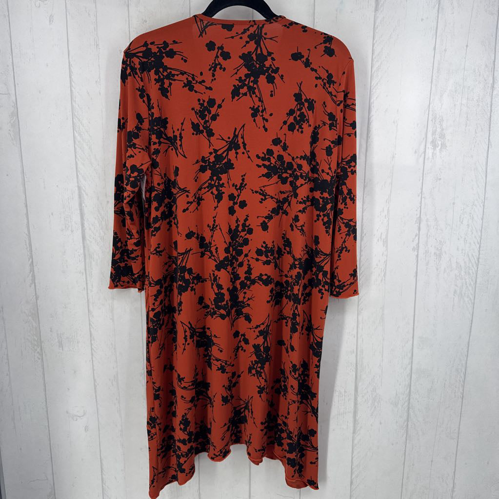 26 flo print 3/4 slv dress