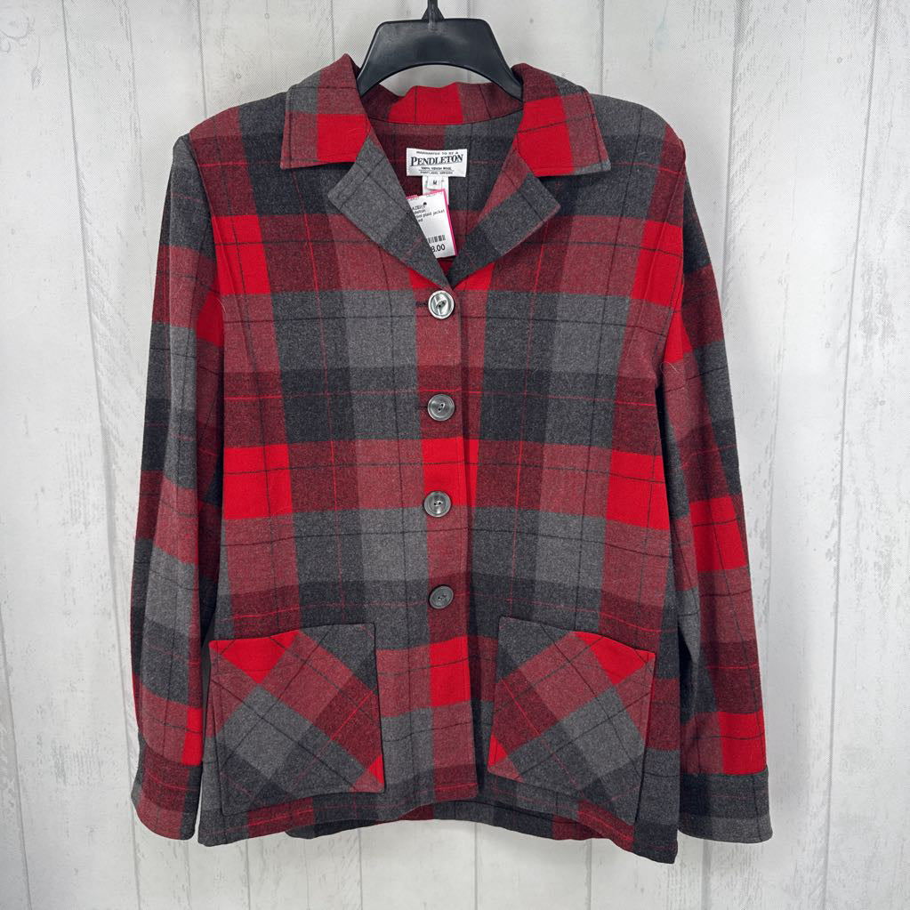 M wool plaid jacket
