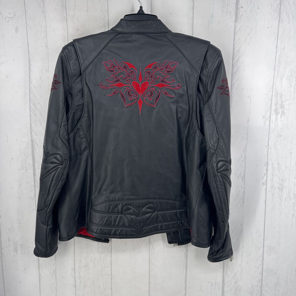 M leather moto jacket
