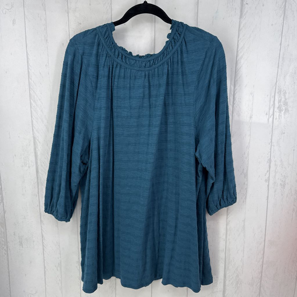 22/24 elbow slvl button detail v-neck top