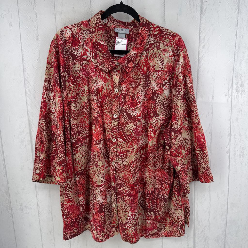 3x s/s paisley print button shirt