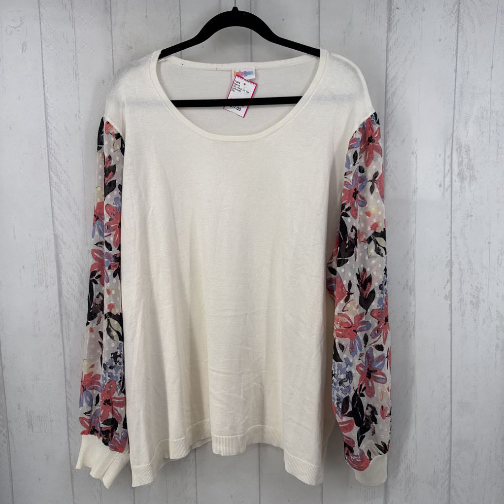 3XL floral slv top l/s