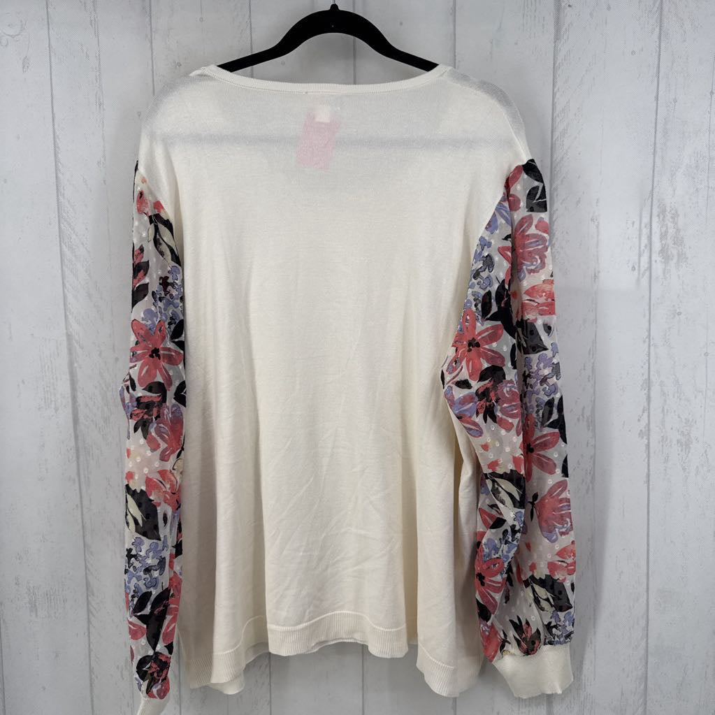 3XL floral slv top l/s
