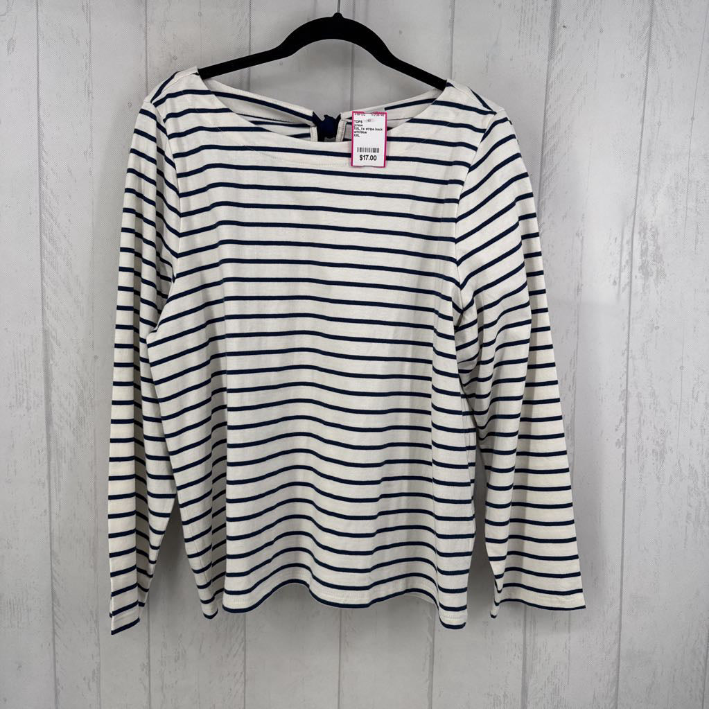 XXL l/s stripe back bow top