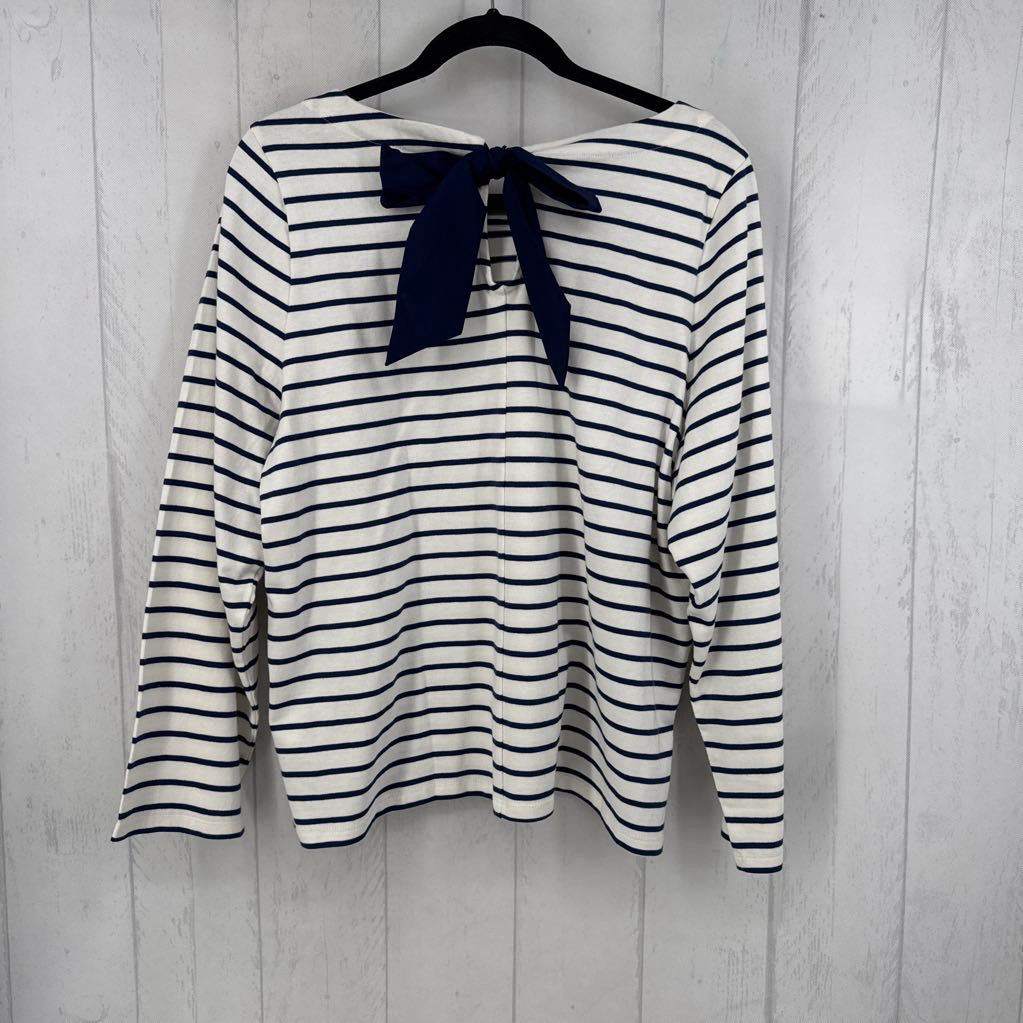 XXL l/s stripe back bow top