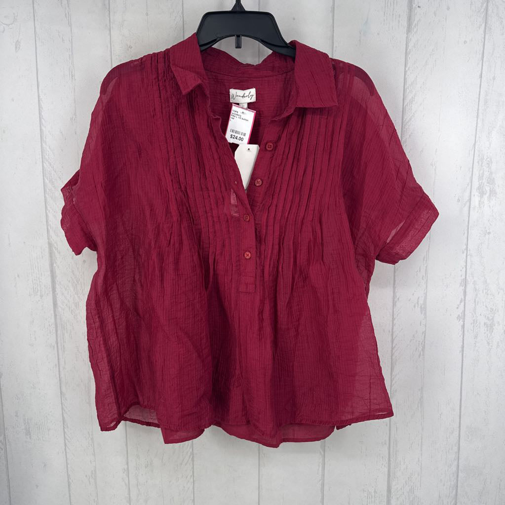R54 L 1/2 button down s/s top w/ tank