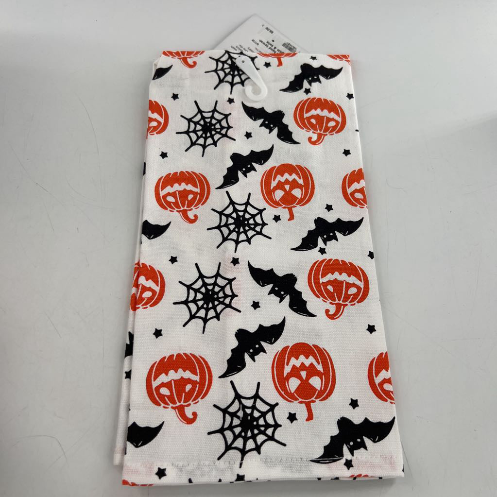 cotton hand towel-pumpkin & bats