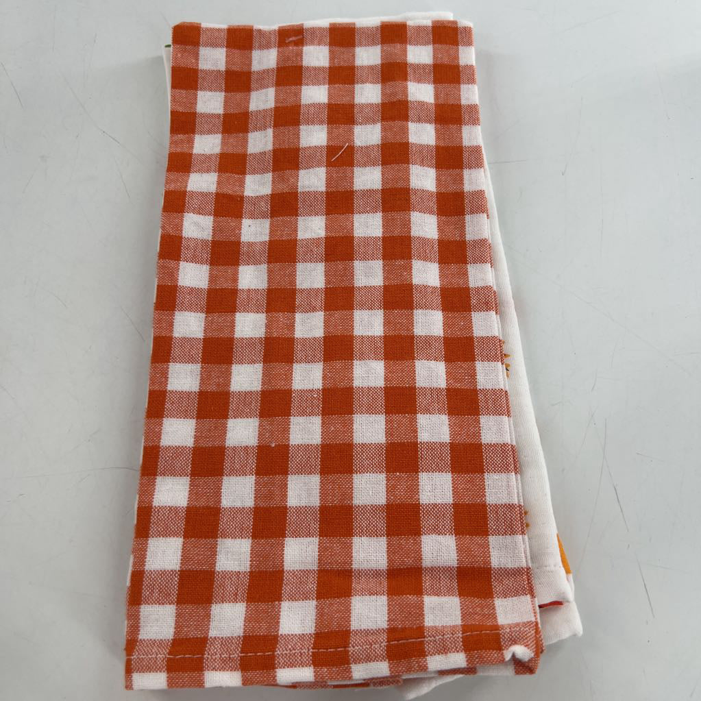 2pk hand towels-fall is in the air/gingham