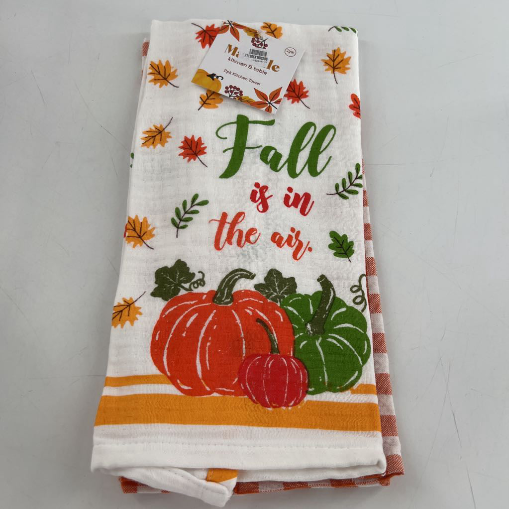 2pk hand towels-fall is in the air/gingham