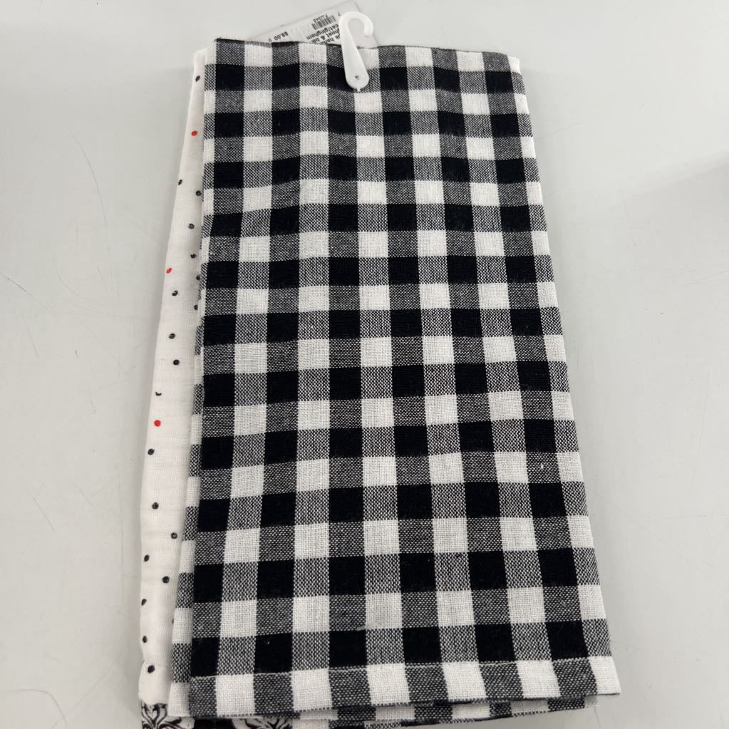 2pk hand towels-ghost & blk cat/gingham