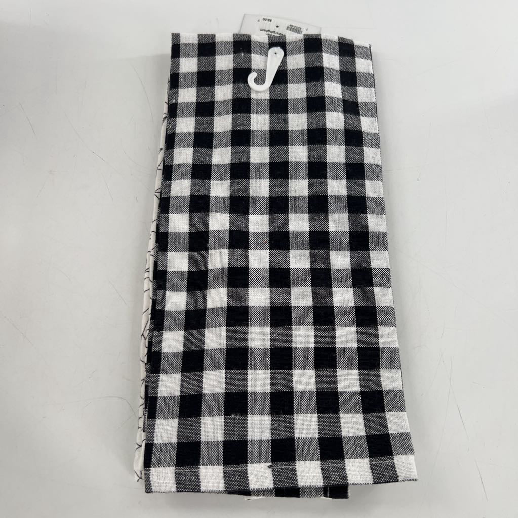2pk hand towels-spider webs/gingham