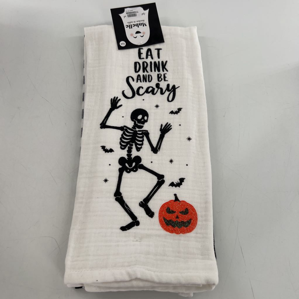 2pk hand towels-skeleton/gingham