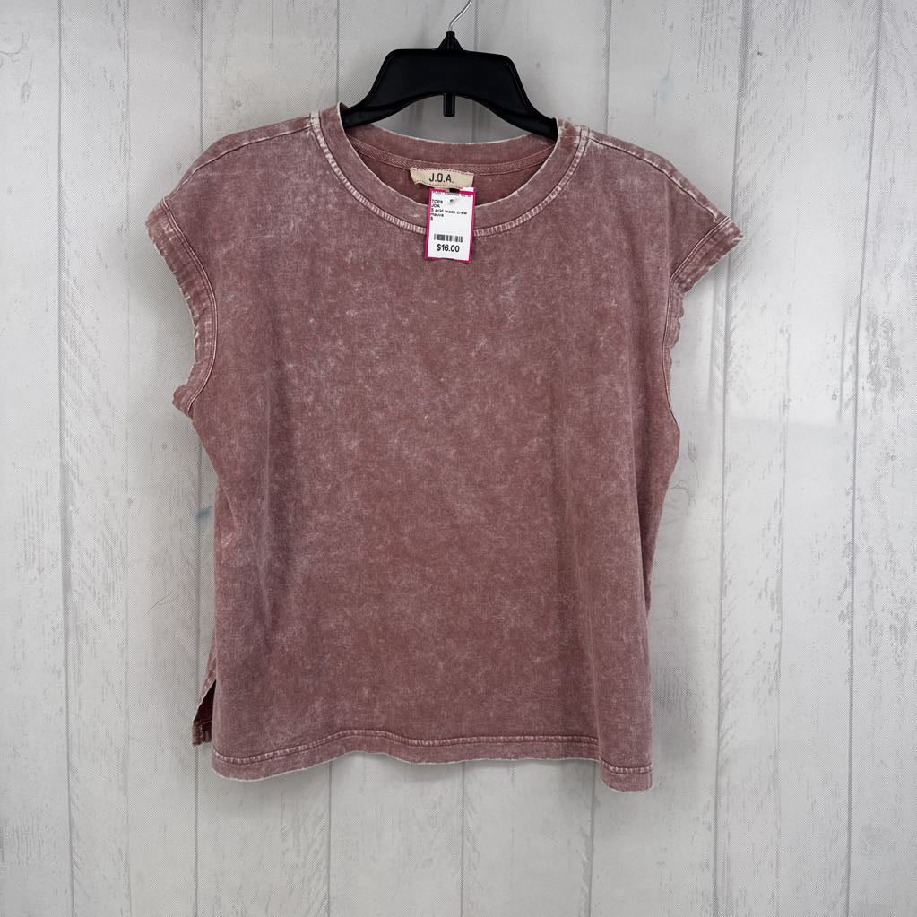 S acid wash crew neck top
