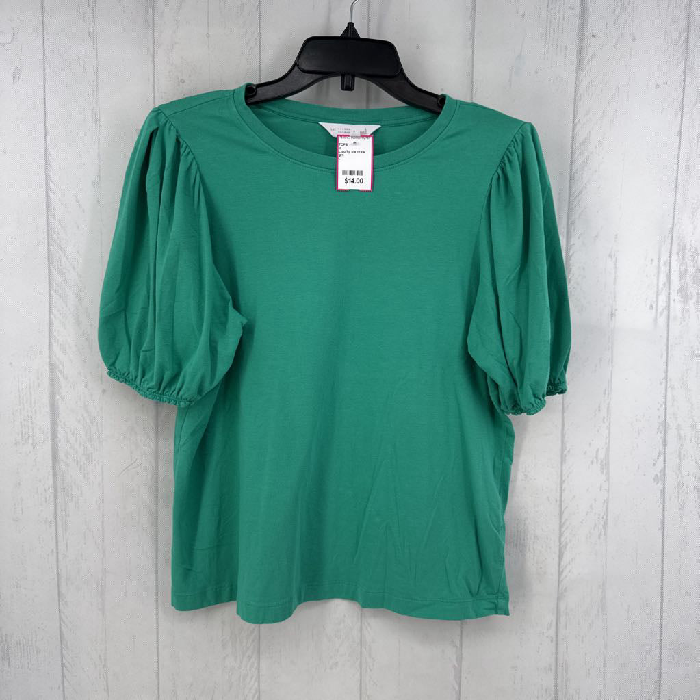 L puffy s/s crew neck top