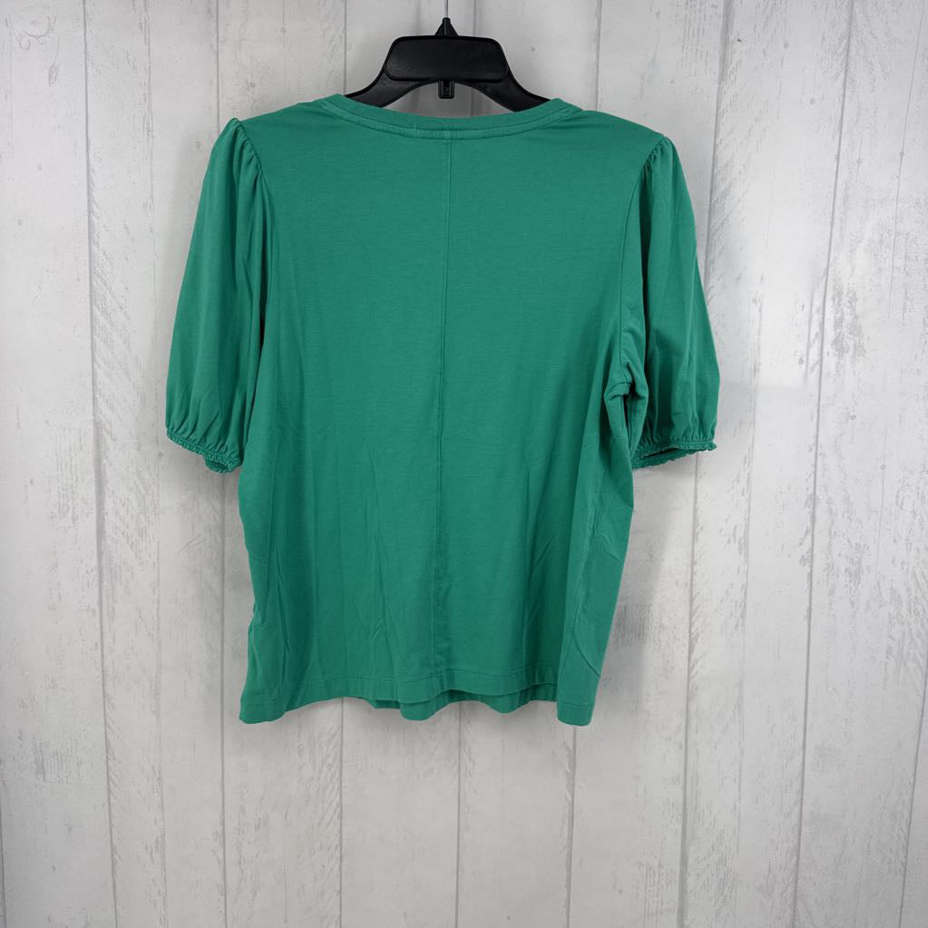 L puffy s/s crew neck top