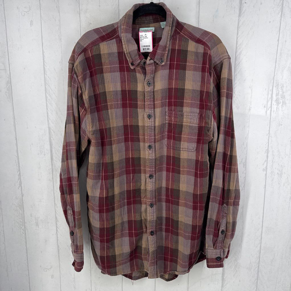 XXL l/s button down plaid shirt