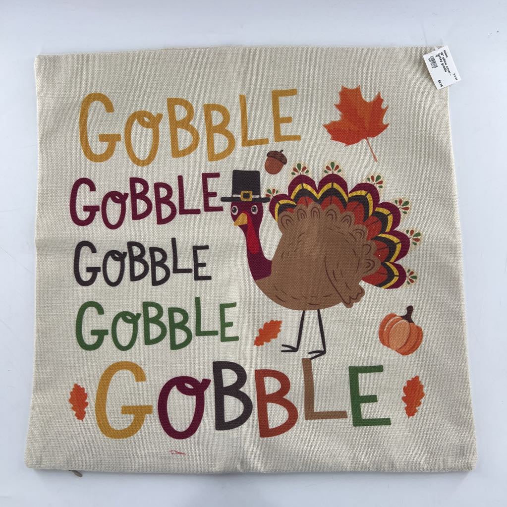 18" pillow cover - turkey gobble