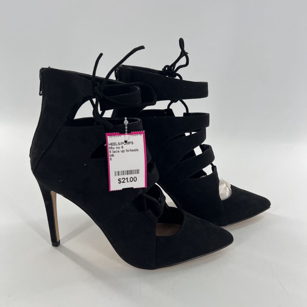 8 lace up hi-heels