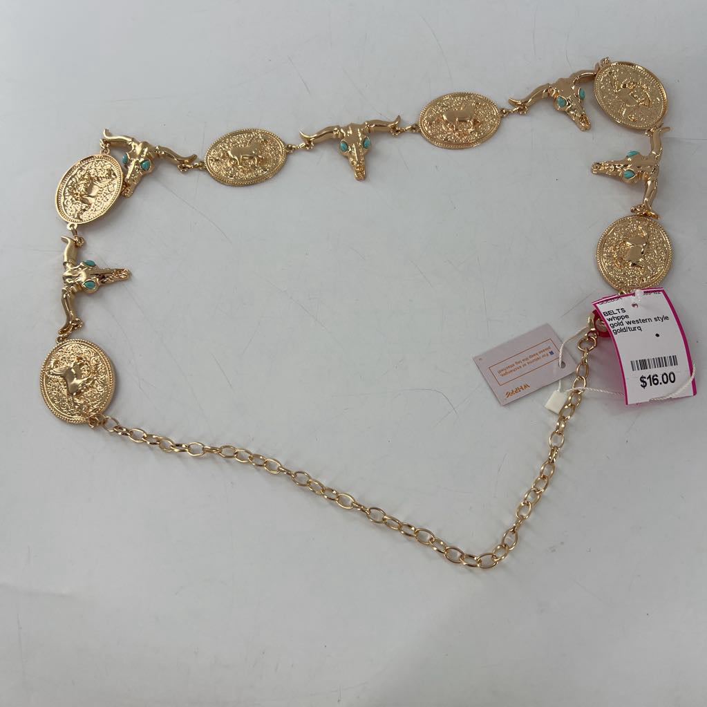gold western style chain belt