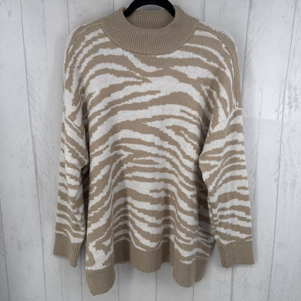 1x l/s zebra print sweater