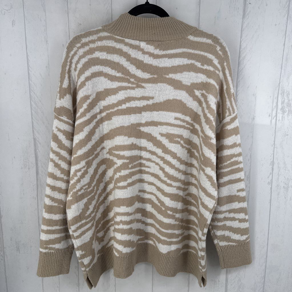 1x l/s zebra print sweater